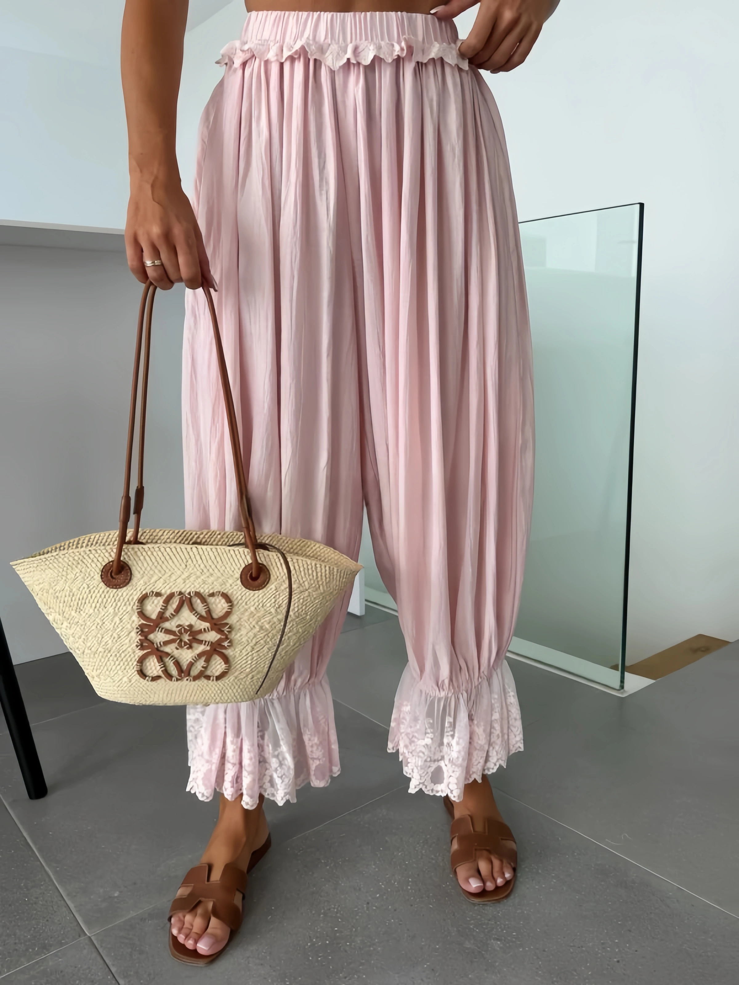 Glenys Cream Viscose Trousers