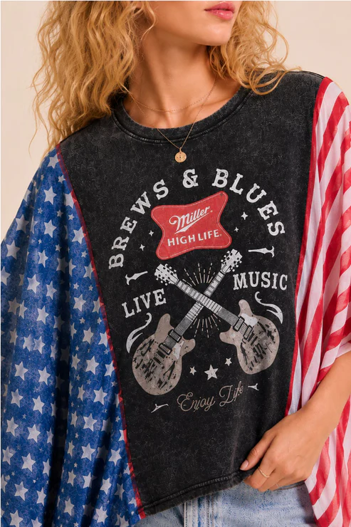 Blues And Beer Batwing T-Shirt