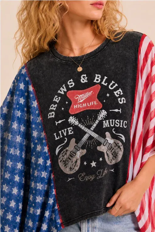 Blues And Beer Batwing T-Shirt
