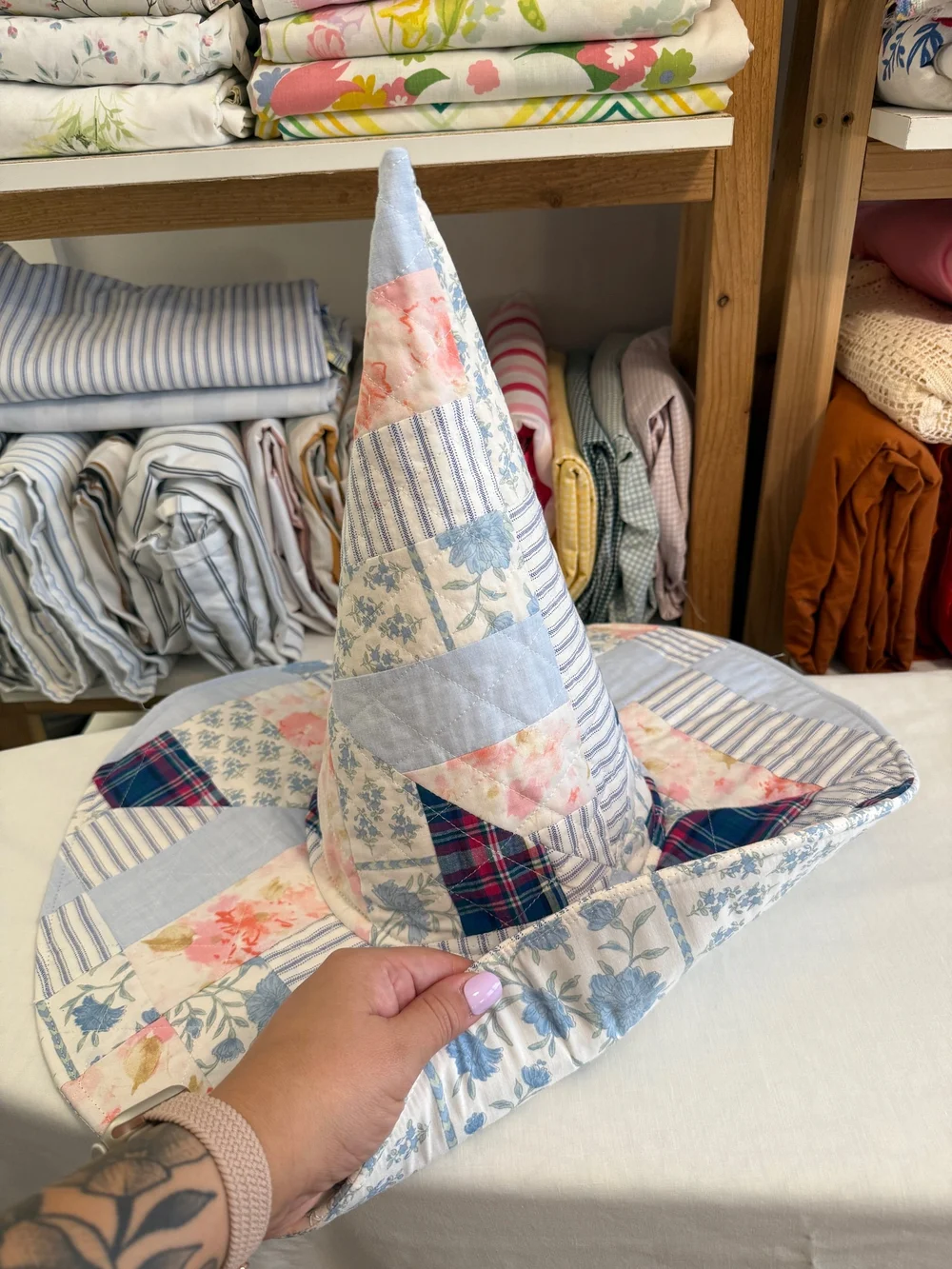 Cottagecore Quilt Patchwork Witch Hat