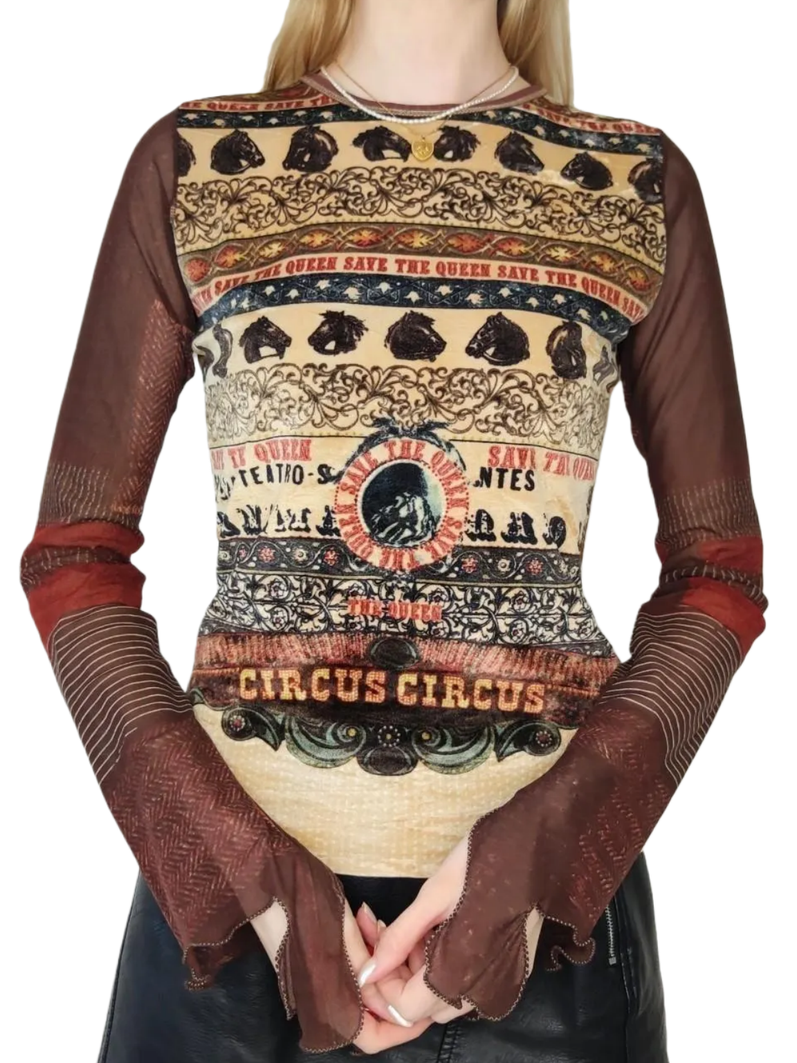 Saving Queen Brown and Yellow Long-Sleeve