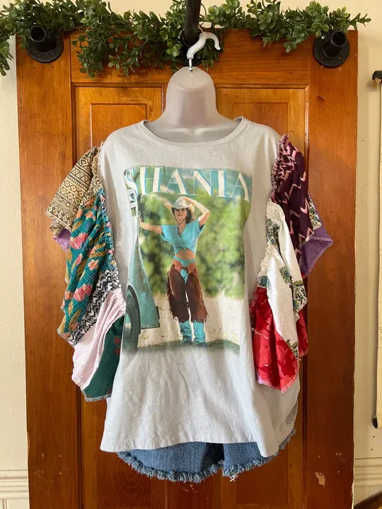 SHANIA patchwork ruffle tee