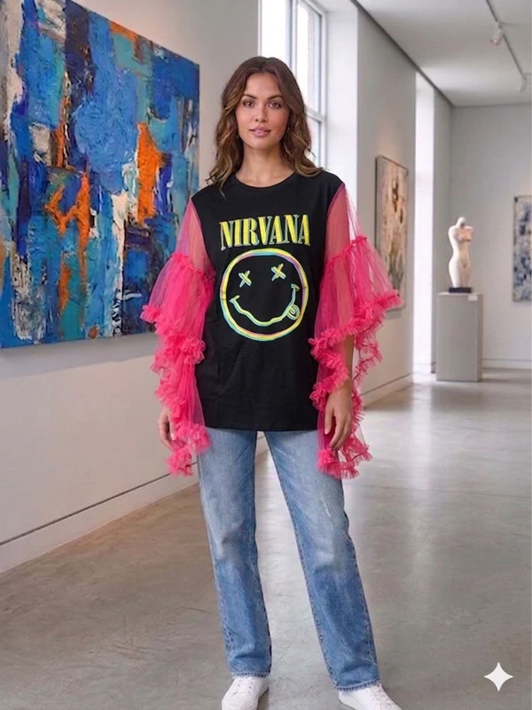 Nirvana Upcycled Rockstar Poncho