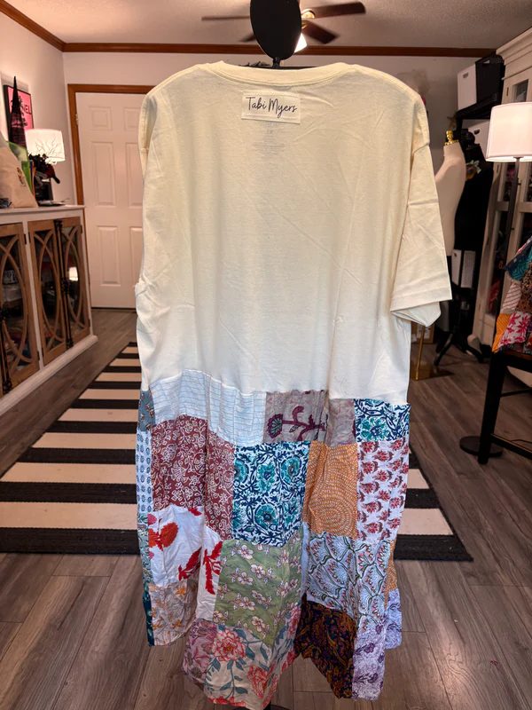 AC/DC Upcycled Patchwork Dress