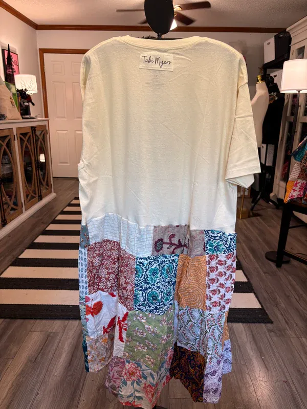 AC/DC Upcycled Patchwork Dress