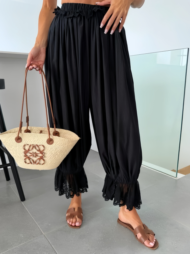 Glenys Cream Viscose Trousers