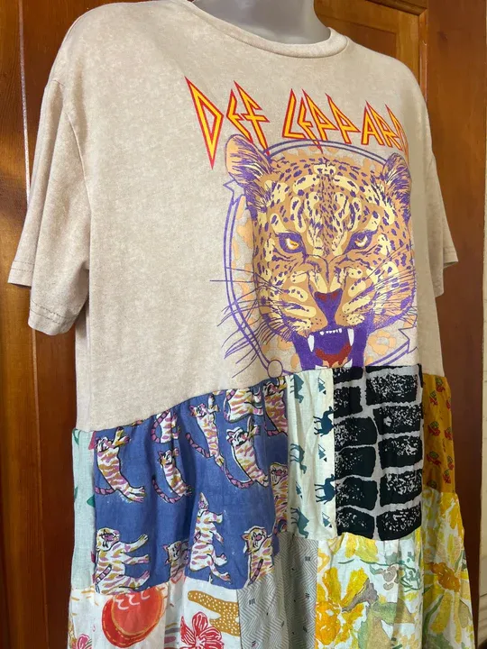 DEF LEPPARD patchwork maxi dress