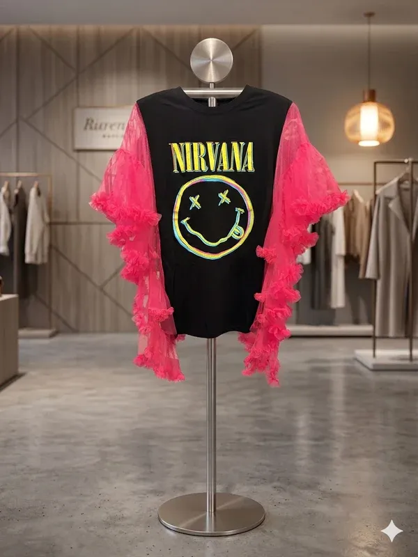 Nirvana Upcycled Rockstar Poncho