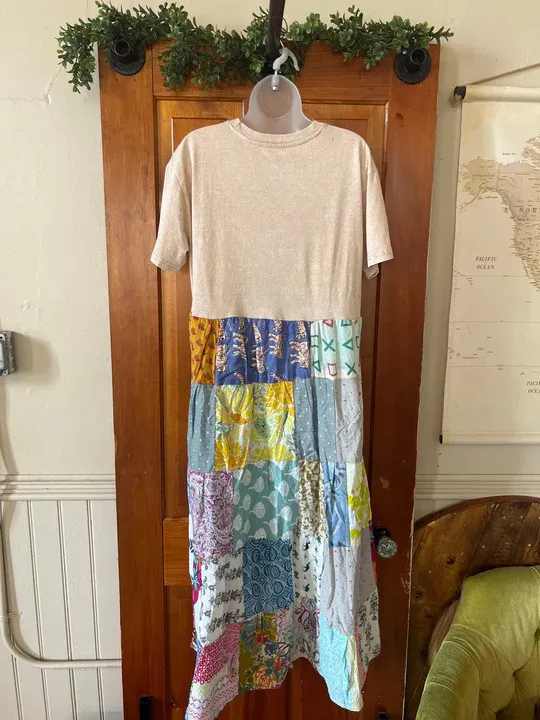 DEF LEPPARD patchwork maxi dress