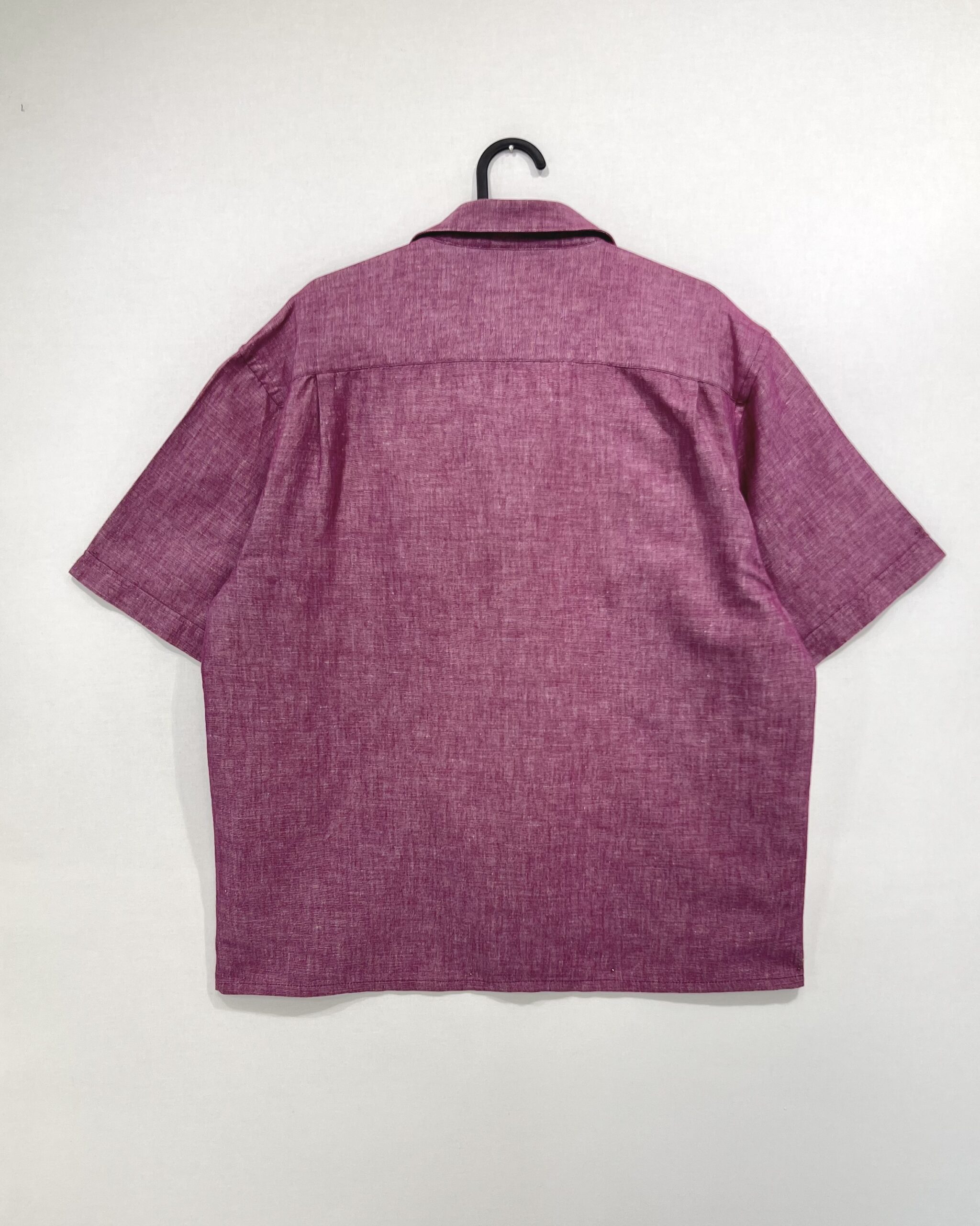 Water Lily Color‑Block Cotton Linen Short Sleeve Shirt