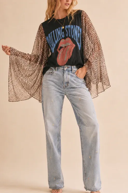 Rolling Stones Batwing-sleeve T-shirt