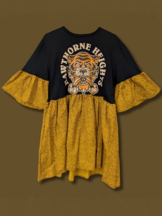 Hawthorne Heights - Orange Cheetah Print Smock Dress