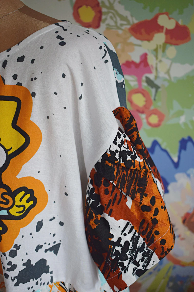 Original The Simpsons Cartoon Patchwork Midi Dress