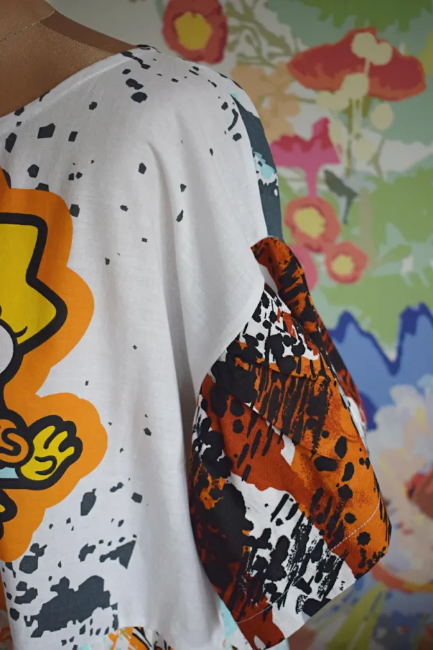 Original The Simpsons Cartoon Patchwork Midi Dress