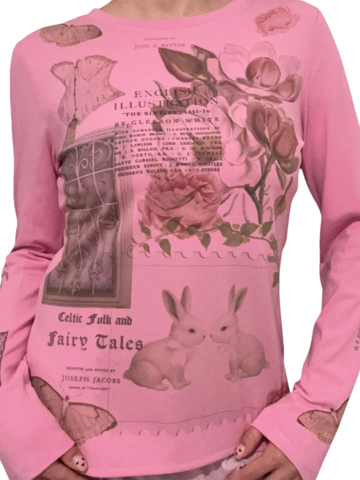 Printed long-sleeved top