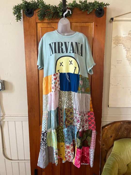 Nirvana patchwork maxi dress