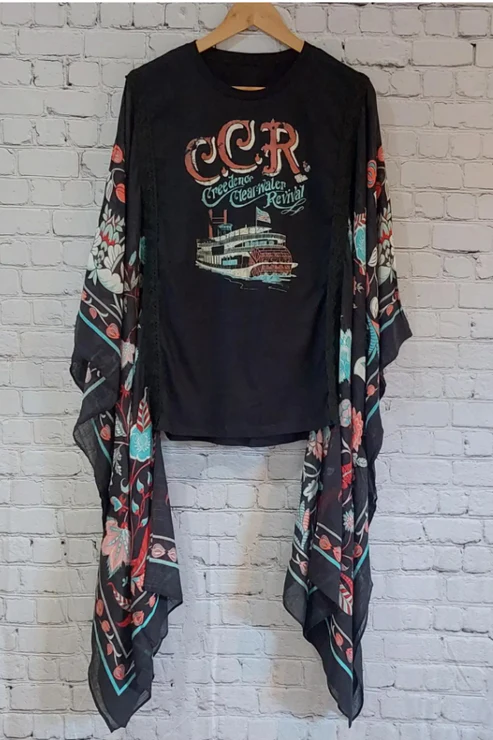 Black CCR Creedence Clearwater Revival Mix & Match Tee （No Patch）