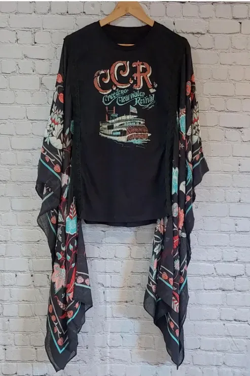 Black CCR Creedence Clearwater Revival Mix & Match Tee （No Patch）