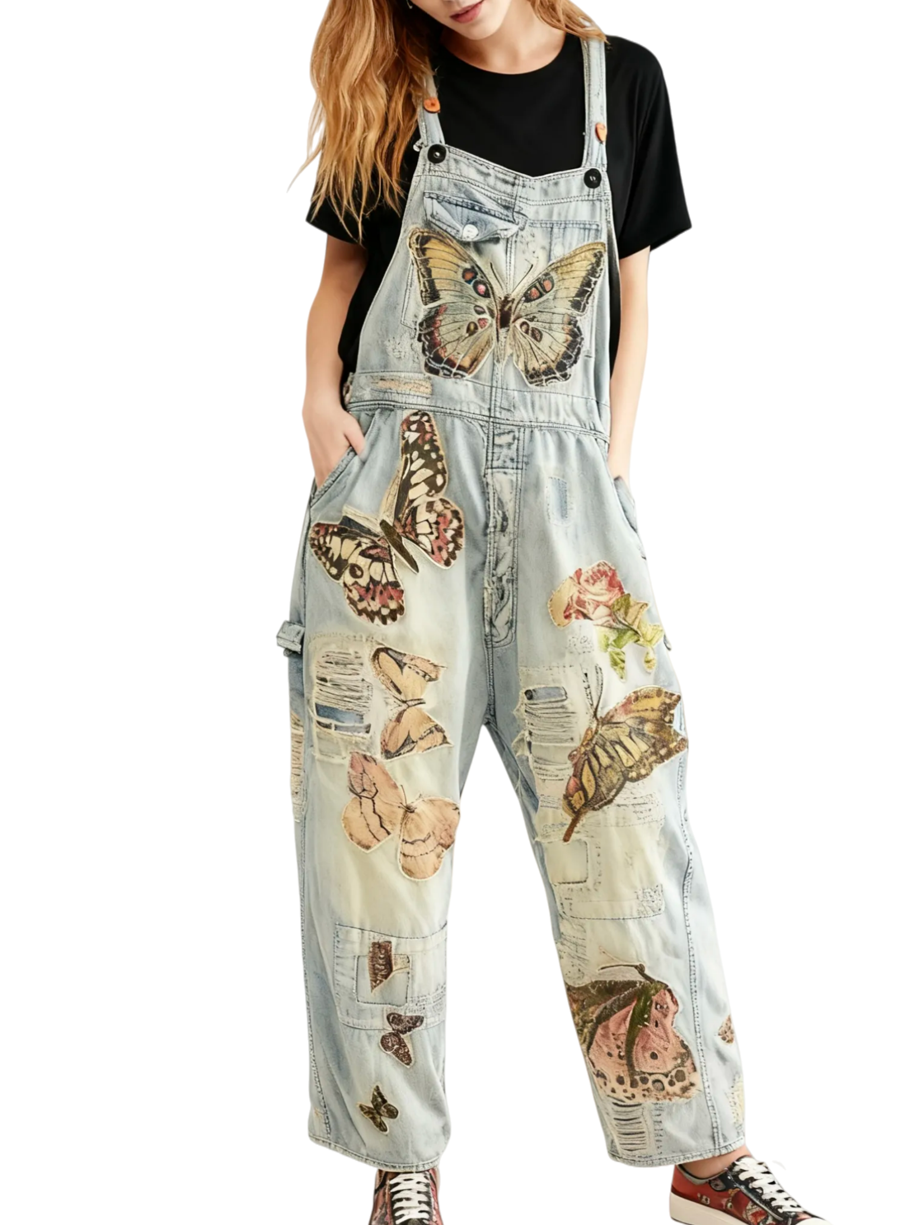 Vintage Butterfly Overalls