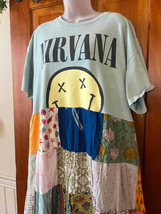 Nirvana patchwork maxi dress