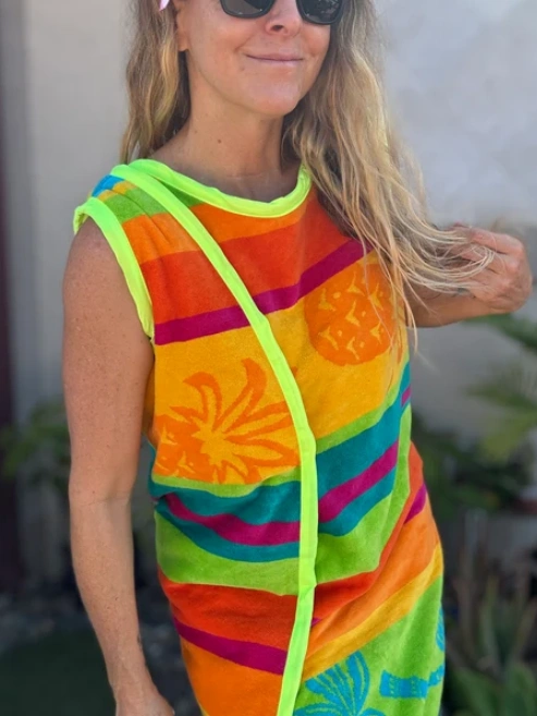 3 Arm Hole Wrap Dress ~ pineapple