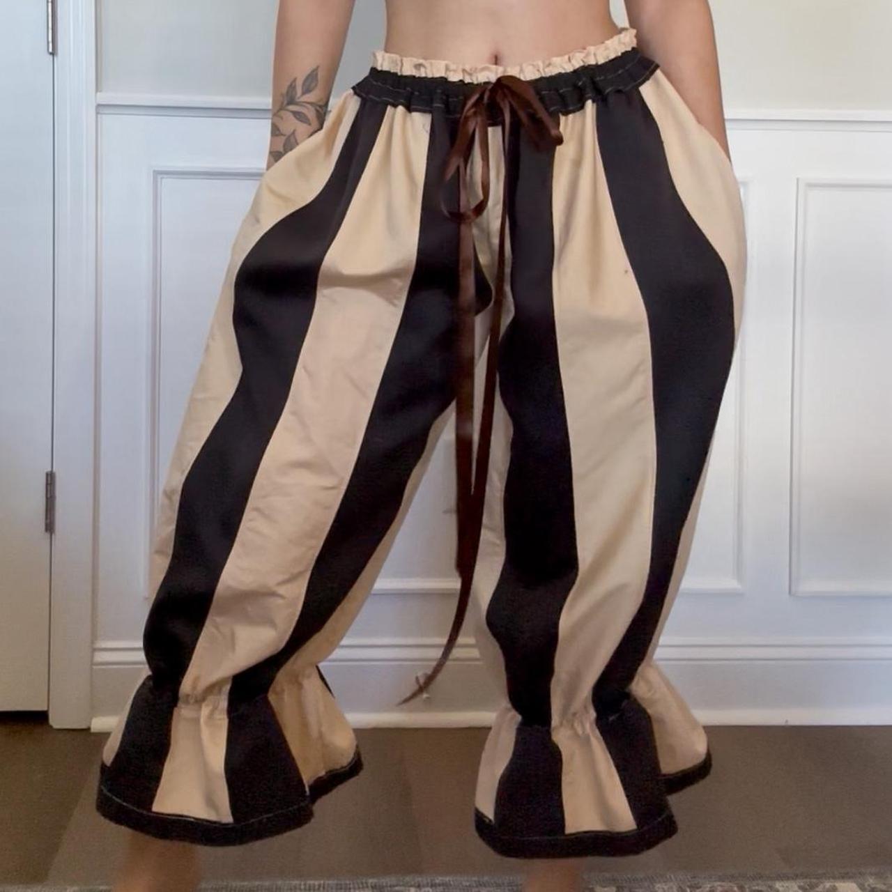 Women's Black and Cream Trousers