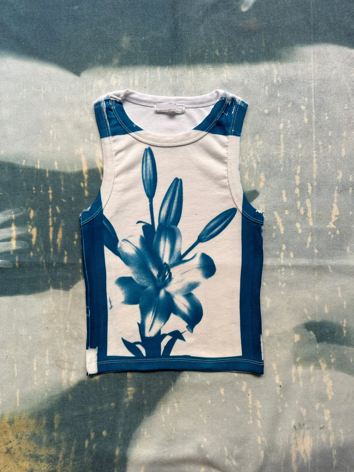 Flower Cyanotype Crop Top