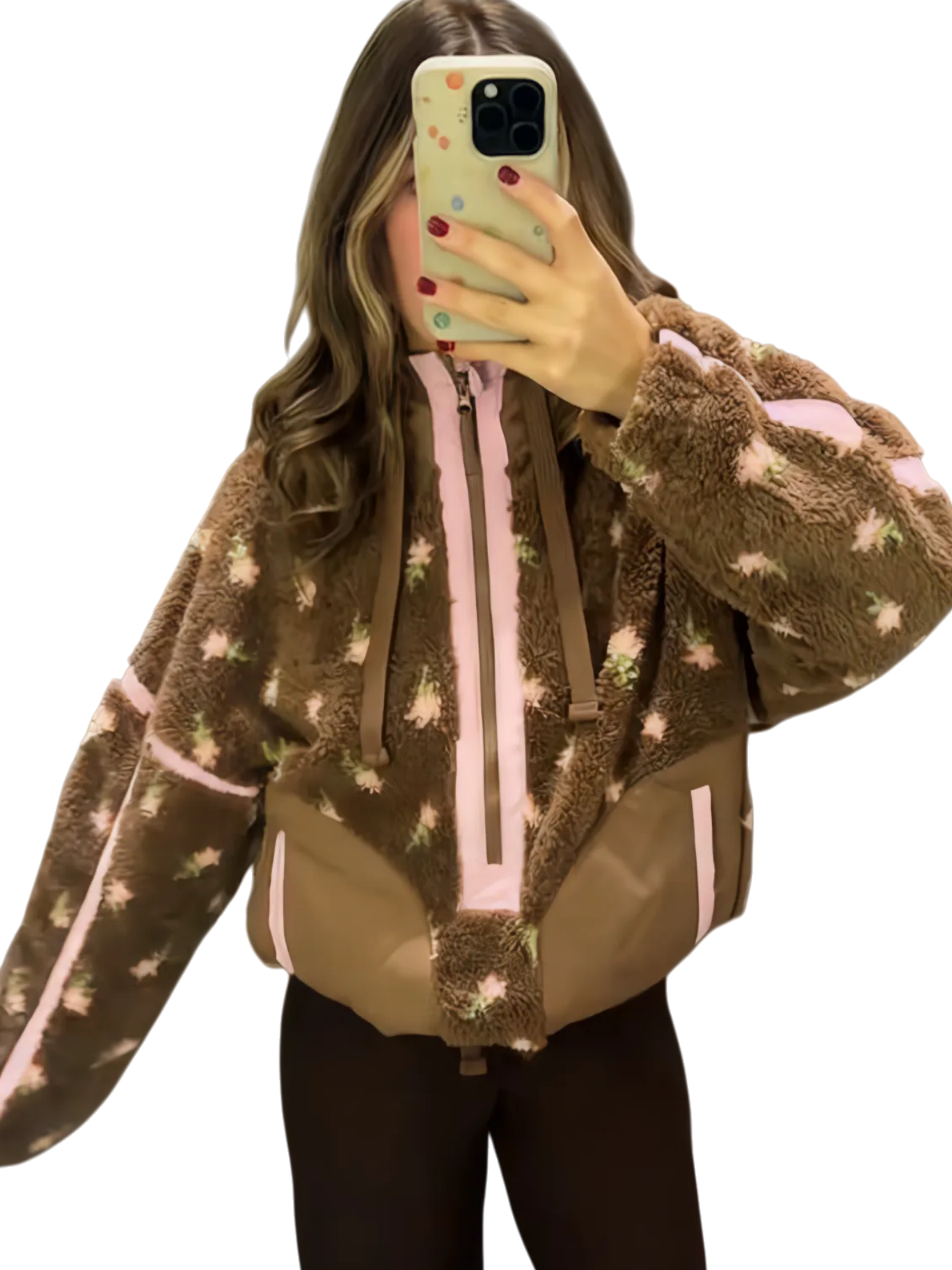 Fleece hooded jacket