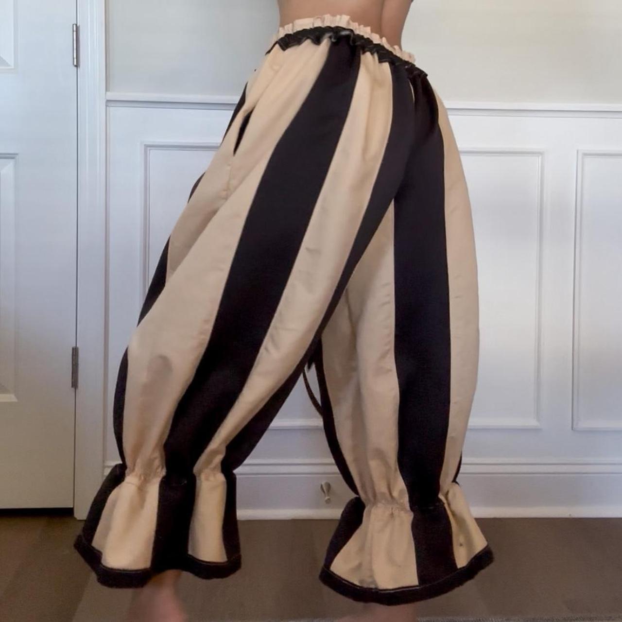 Women's Black and Cream Trousers