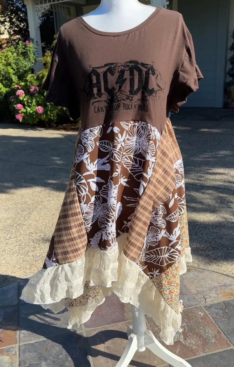 AC/DC Graphic Mix & Match Dress