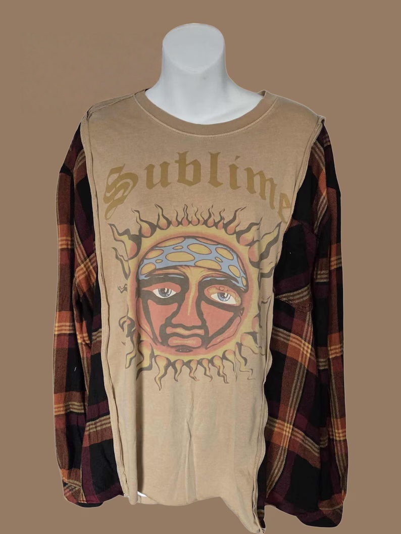 Sublime Spliced ​​plaid long sleeves