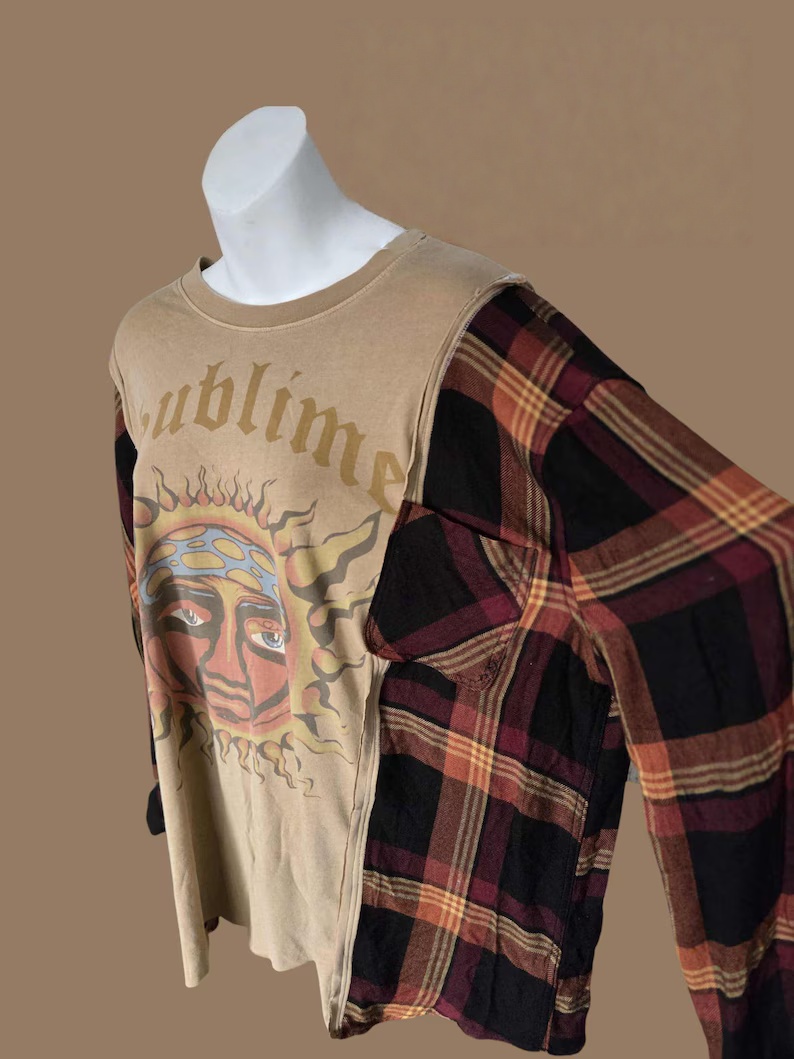 Sublime Spliced ​​plaid long sleeves