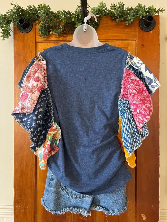 NIRVANA patchwork ruffle tee