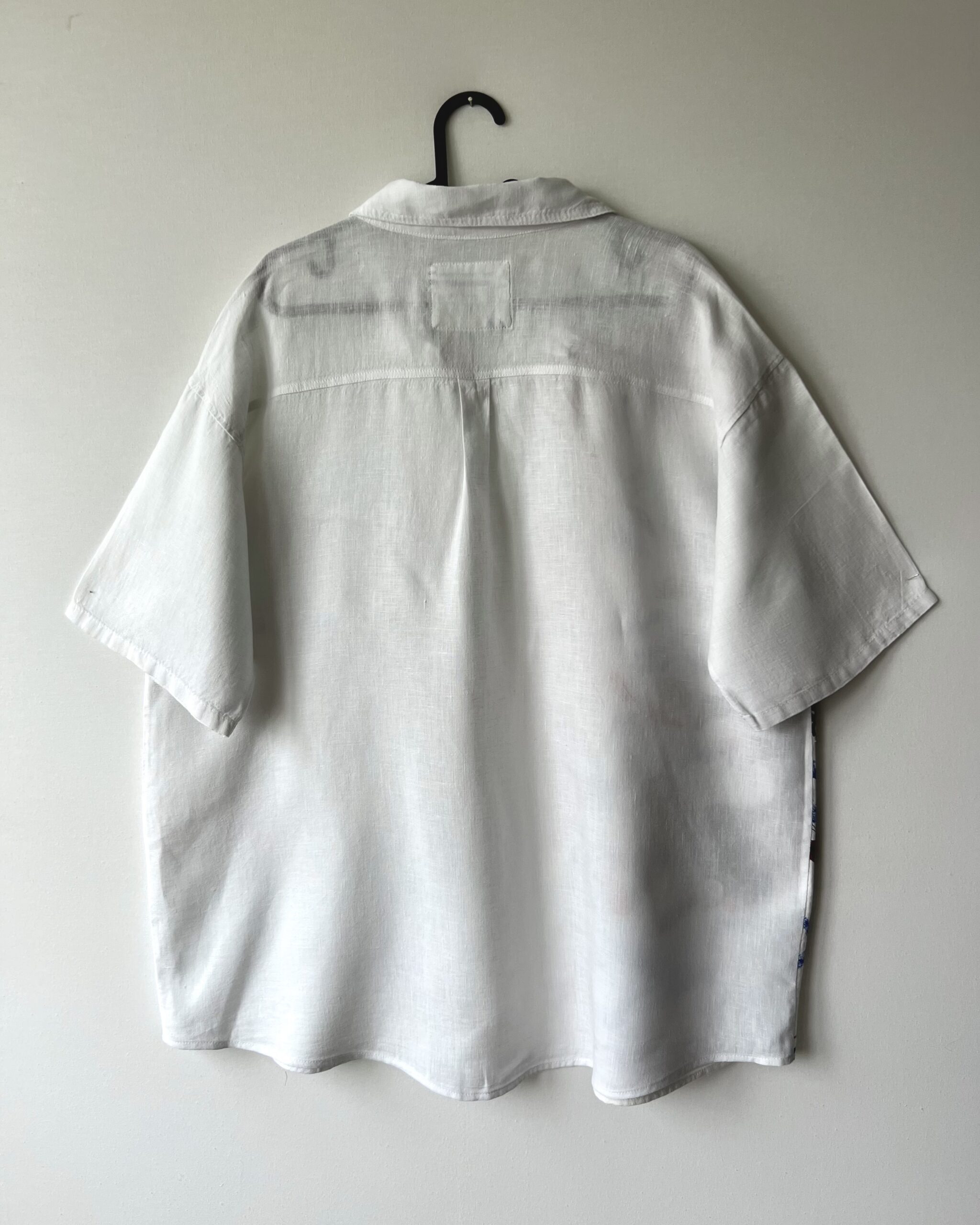 Wizard Flying Graphic Cotton Linen Short Sleeve Shirt