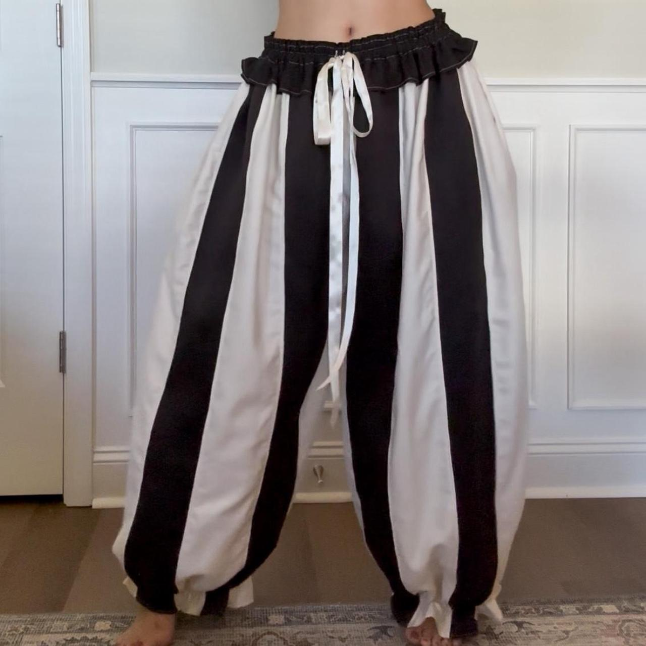 Women's black and white trousers
