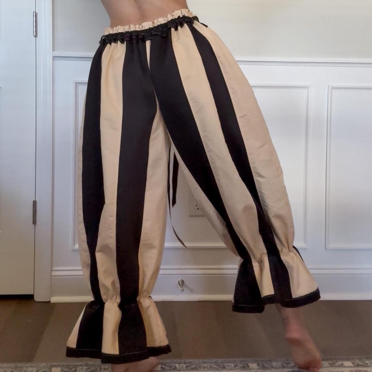 Women's Black and Cream Trousers