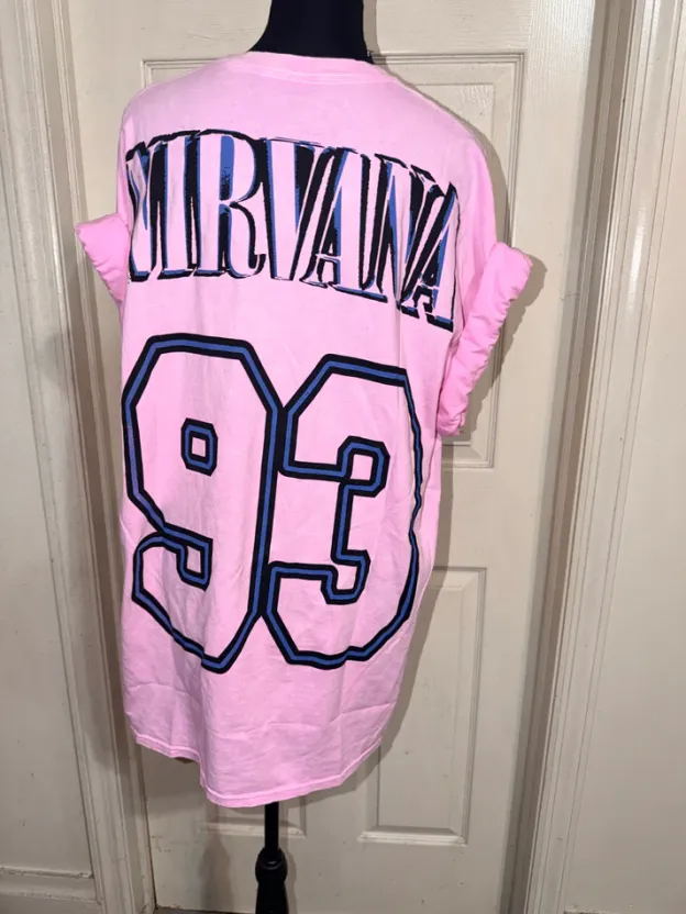Nirvana Double Sided Oversized Distressed Tee