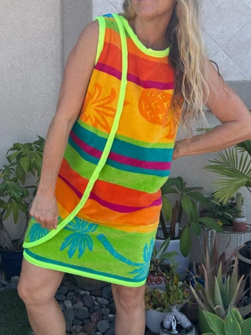 3 Arm Hole Wrap Dress ~ pineapple
