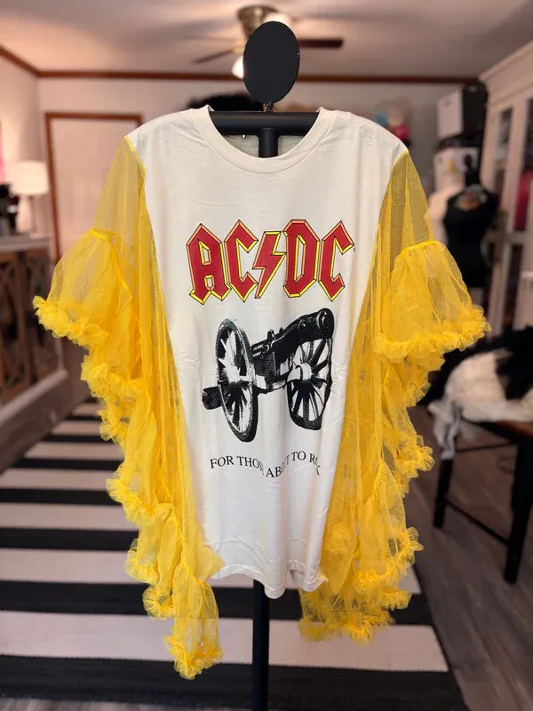 AC&DC Upcycled Rockstar Poncho