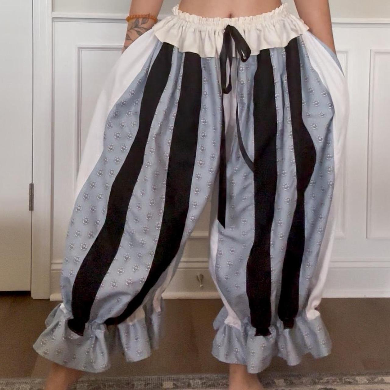 Women's Blue and Black Trousers