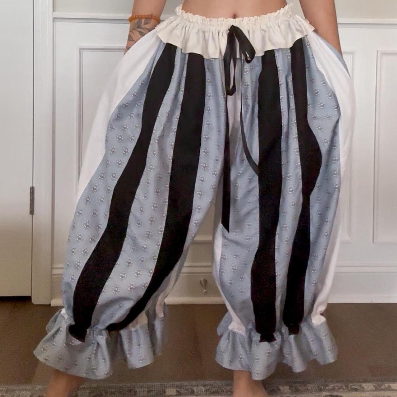 Women's Blue and Black Trousers