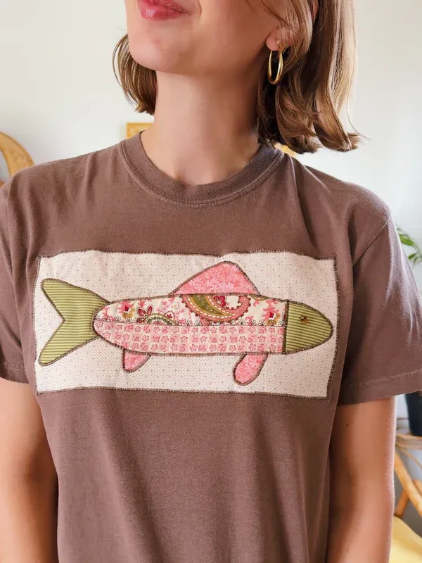 Brown and Pink Fish Tee
