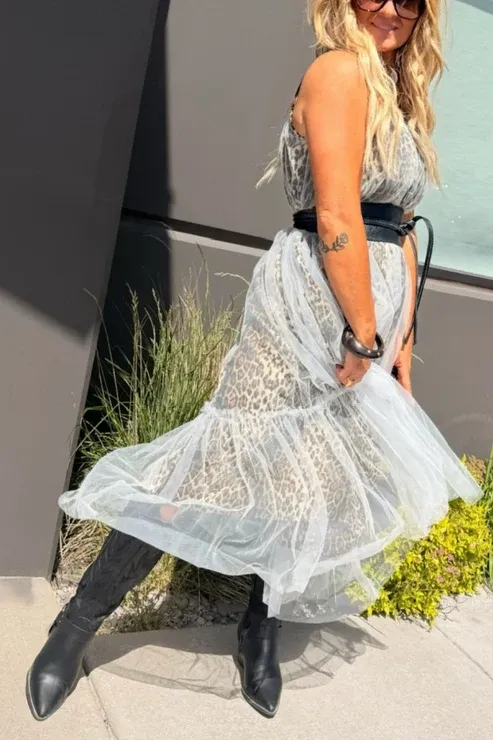 Leopard Mesh & Tulle Keepsake Dress