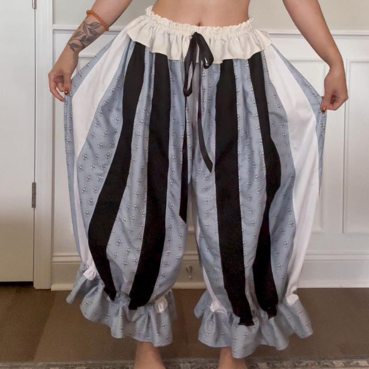 Women's Blue and Black Trousers