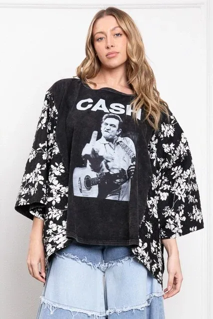 Johnny Cash Poncho Top