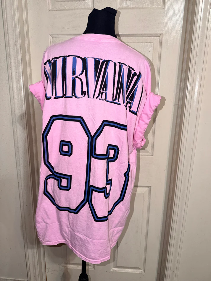 Nirvana Double Sided Oversized Distressed Tee