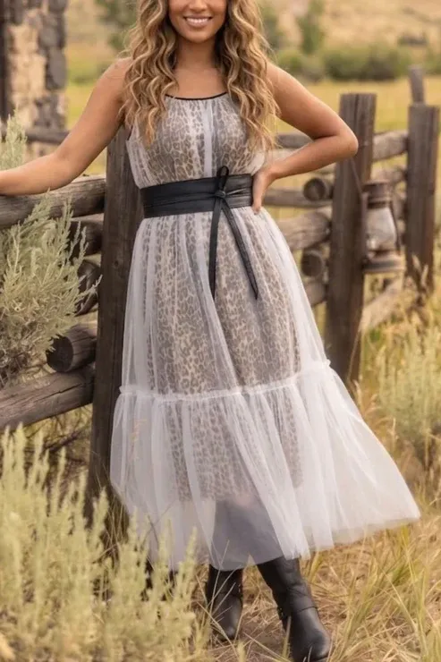 Leopard Mesh & Tulle Keepsake Dress