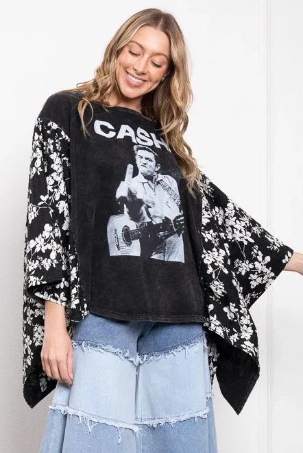 Johnny Cash Poncho Top