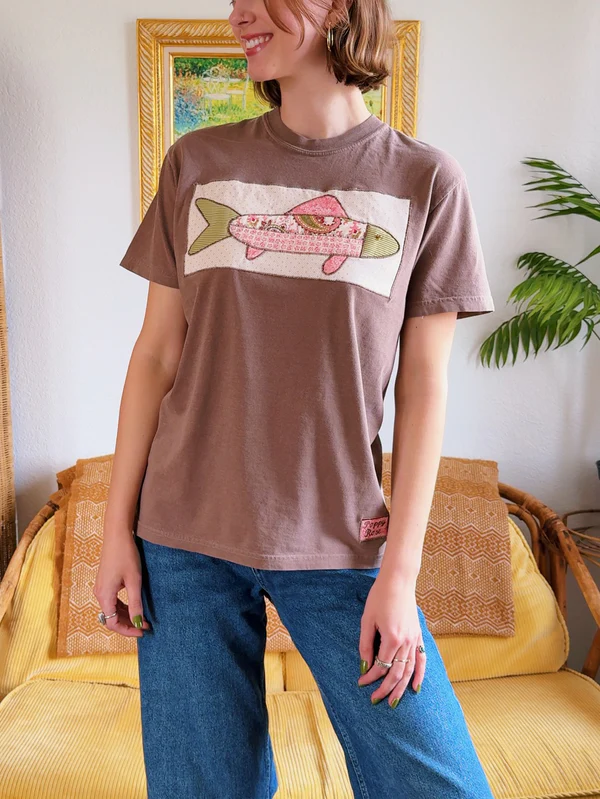 Brown and Pink Fish Tee