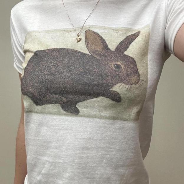 Women's White and Green Shirt